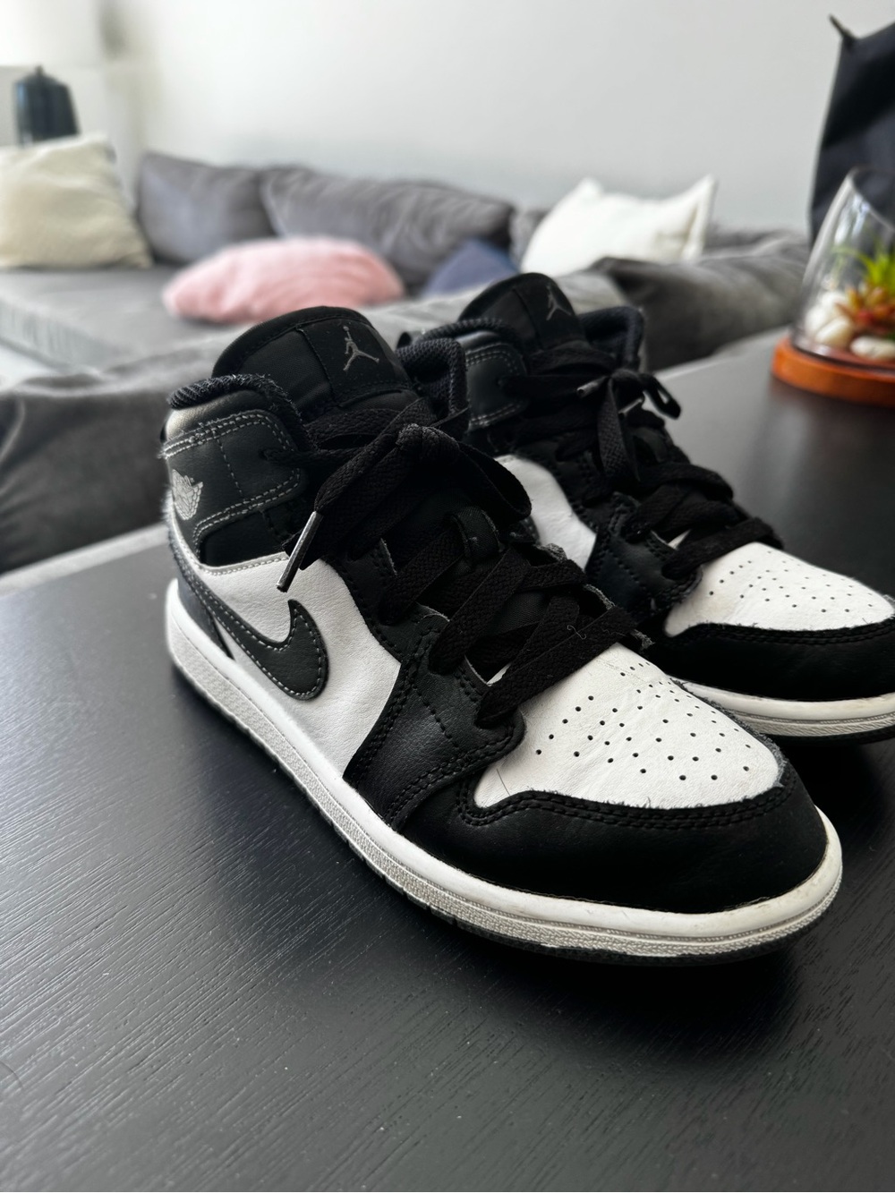 Nike Kids Black and White High-Top Sneakers